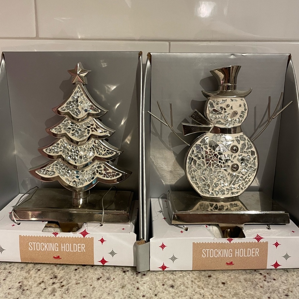 Holiday Lane Stocking Holders, Set of 2